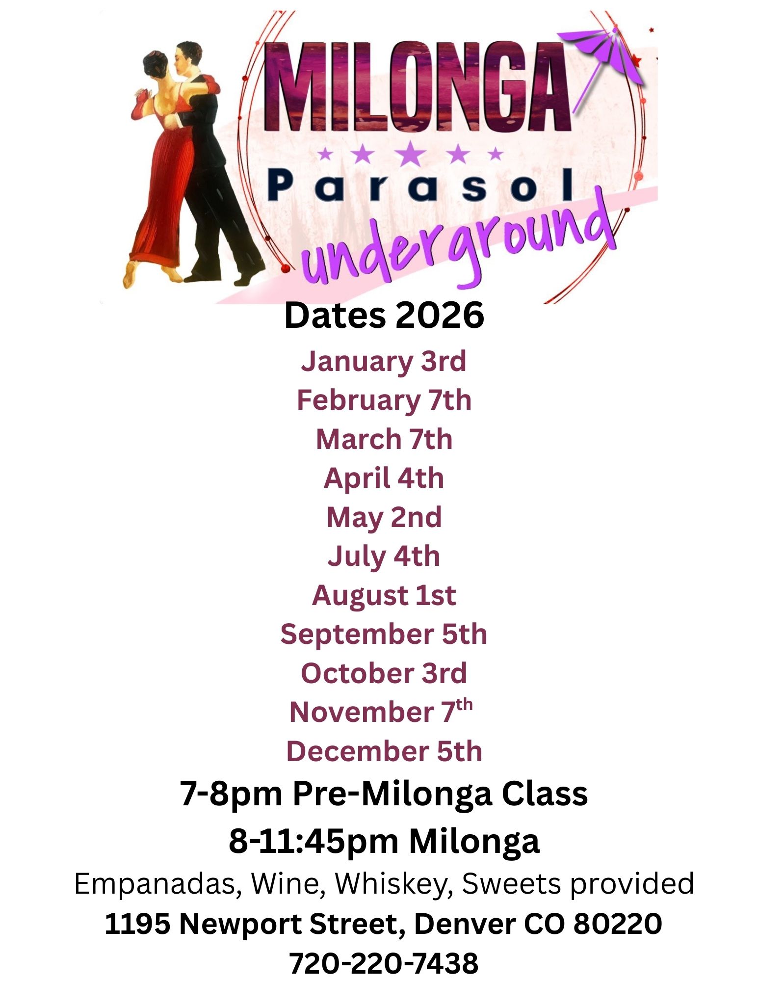 2026 Milonga Parasol Underground